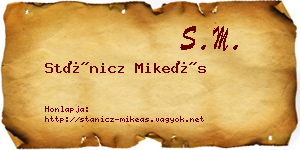 Stánicz Mikeás névjegykártya